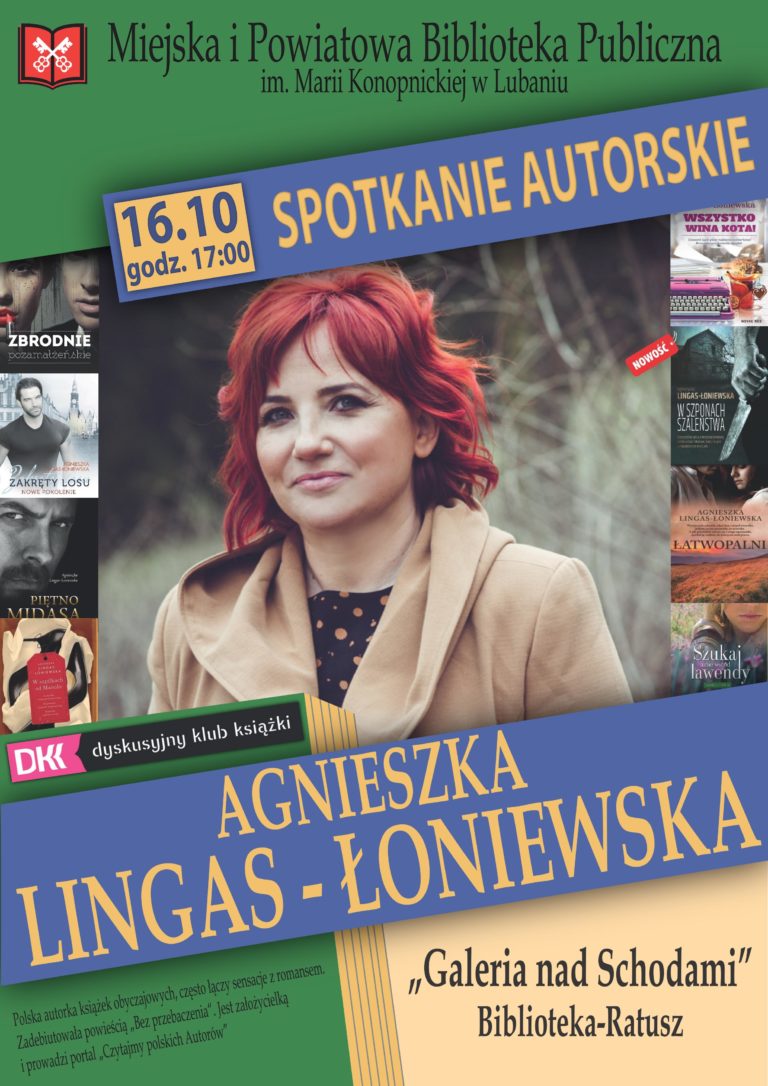 Spotkanie autorskie z Agnieszką Lingas-Łoniewską