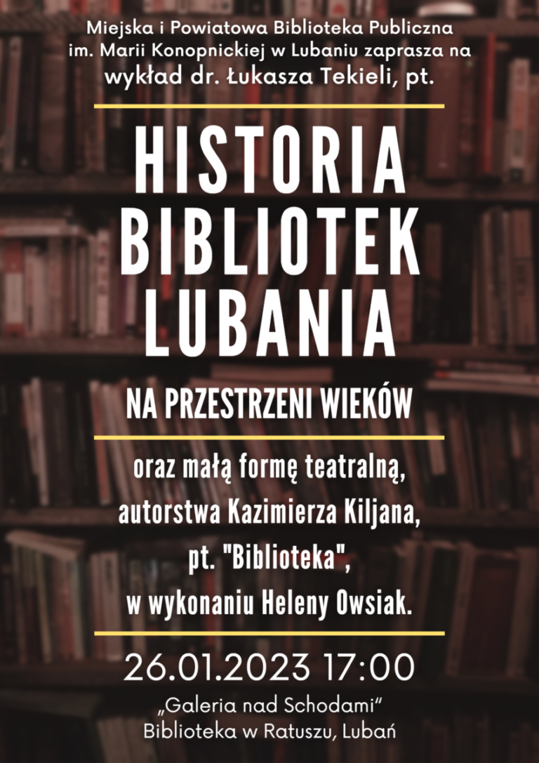 Wykład – Historia Bibliotek Lubania