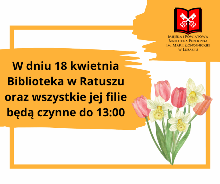 W Wielki Piątek biblioteka czynna do 13:00