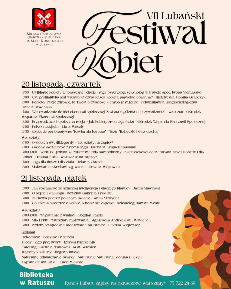 VII Lubański Festiwal Kobiet – pełny plan