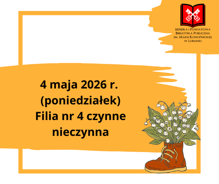 4 maja 2026 r Filia Nr 4 nieczynna