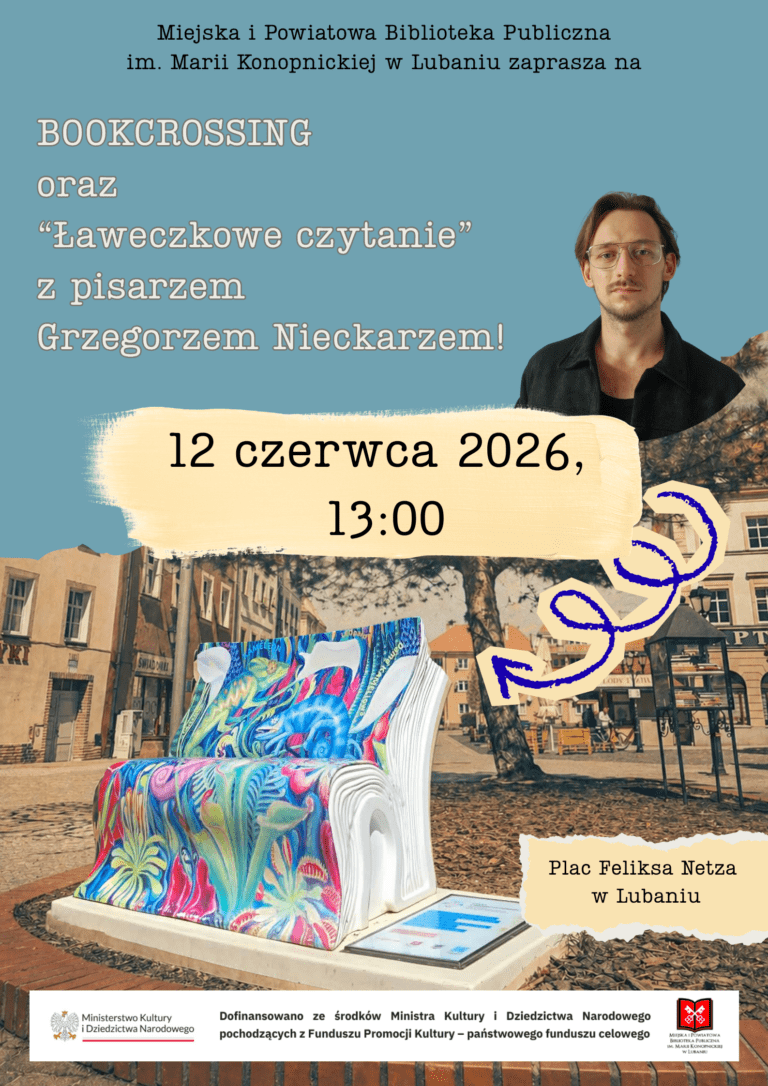 BOOKCROSSING oraz “Ławeczkowe czytanie” z pisarzem Grzegorzem Nieckarzem