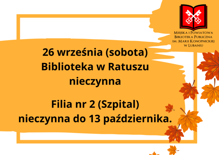 Filia nr 2 nieczynna do 13 października.